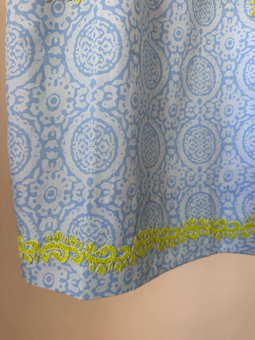 Gretchen Scott Light Blue Dress with Lime Green Embroidery - Picture 5 of 9
